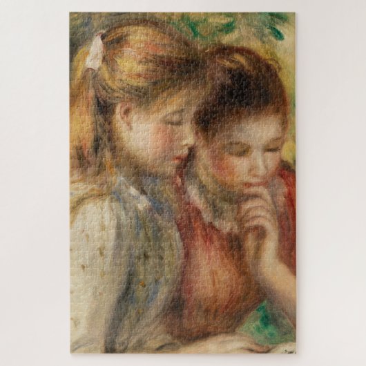 Twee meisjes lezen - Renoir Impressionist Painting Legpuzzel (Verticaal)
