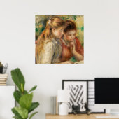 Twee meisjes lezen - Renoir Impressionist Painting Poster (Thuiskantoor)