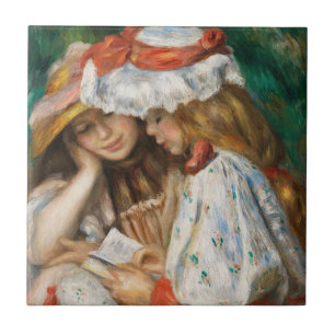 Twee meisjes lezen - Renoir Impressionist Painting Tegeltje