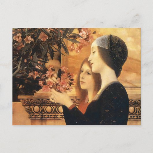 Twee meisjes met een oleander van Gustav Klimt Briefkaart (Voorkant)