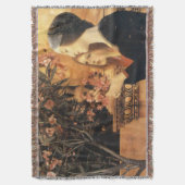 Twee meisjes met een oleander van Gustav Klimt Deken (Voorkant Verticaal)