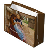 Twee Meisjes Met Naaldwerk Zittend In Een Boerderi Groot Cadeauzakje (Voorkant Gekanteld)