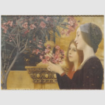 Twee meisjes & oleanderstruik, door Gustav Klimt