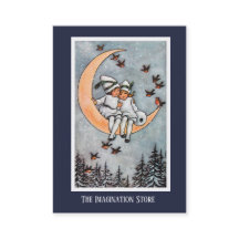 Twee meisjes op het Moon Imaginative Visitekaartje