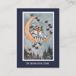 Twee meisjes op het Moon Imaginative Visitekaartje