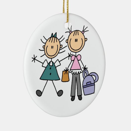 Twee meisjes Ornament (Rechts)