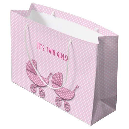 twee meisjes : polka dots - cadeautassen groot cadeauzakje (Achterkant Gekanteld)