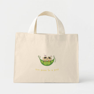 Twee meisjes - twee erwten in een peul mini tote bag