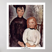 Twee meisjes van Modigliani Amedeo Poster (Voorkant)