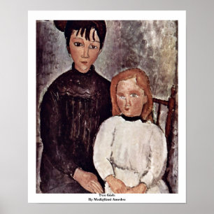 Twee meisjes van Modigliani Amedeo Poster