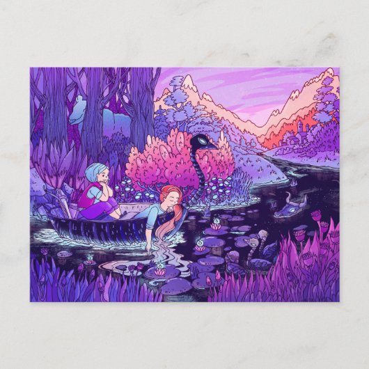 Twee meisjes varen de Black River op Briefkaart (Voorkant)