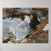 Twee meisjes vissen, Sargent 1918 Poster (Voorkant)