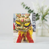 Twee mensen in Chinese draak kostuum, Qingdao, Briefkaart (Staand voorkant)