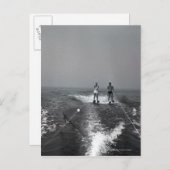 Twee mensen waterskiën briefkaart (Voorkant / Achterkant)