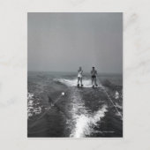 Twee mensen waterskiën briefkaart (Voorkant)