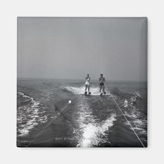 Twee mensen waterskiën magneet (Voorkant)