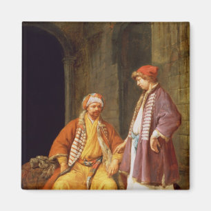 Twee Merchants die het omzetten Magneet