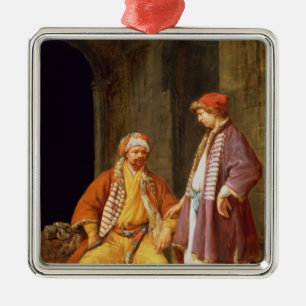 Twee Merchants die het omzetten Metalen Ornament
