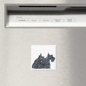 Twee merkwaardige Schotse Terriers Magneet (Insitu (Vaatwasser))
