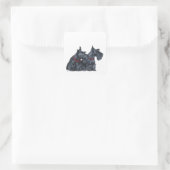Twee merkwaardige Schotse Terriers Vierkante Sticker (Tas)