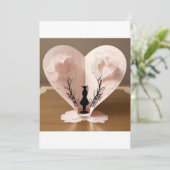 Twee met elkaar verweven harten: een symbool van l kaart (Staand voorkant)