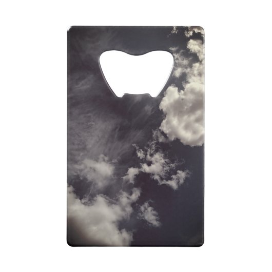Twee metalen wolken creditkaart flessenopener (Voorkant)