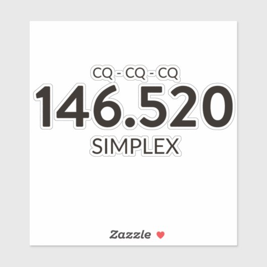 Twee meter simplex-radiofrequentie sticker (Vel)