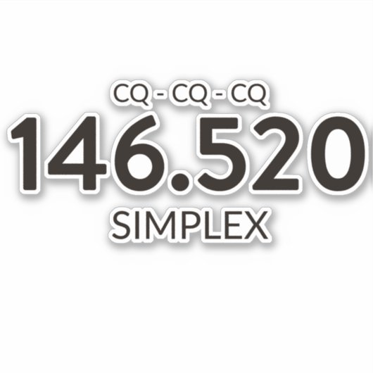 Twee meter simplex-radiofrequentie sticker (Voorkant)