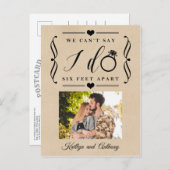 Twee Meter Trouwdatum Uitgesteld Verandering van D Aankondigingskaart (Voorkant / Achterkant)