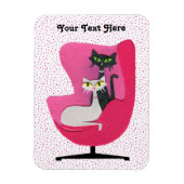 Twee Mid Century Cats Diamond Collars Stoel Magneet (Verticaal)