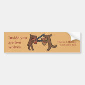Twee Middeleeuwse Wolven Bumpersticker (Voorkant)