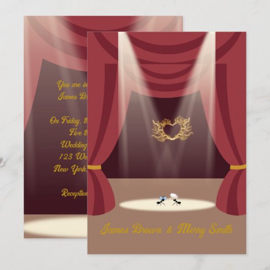 Twee mieren in het liefdespodium lichten theater b kaart (Voorkant / Achterkant)