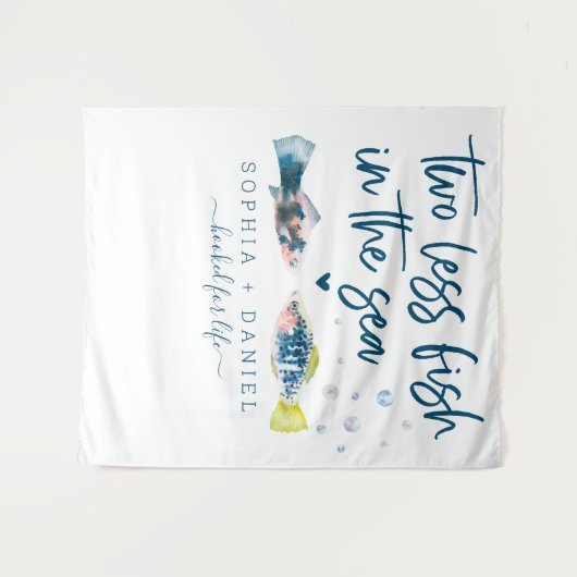 Twee minder vis in de Zee bruiloft achtergrond ban Wandkleed (Voorkant (horizontaal))