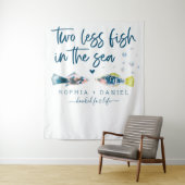 Twee minder vis in de Zee bruiloft achtergrond ban Wandkleed (In situ)