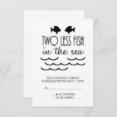 Twee Minder Vis in het Zee Bruiloft RSVP (Voorkant / Achterkant)