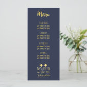 Twee Minder Vis in het Zee Navy Gold Elegant Bruil Menu (Staand voorkant)