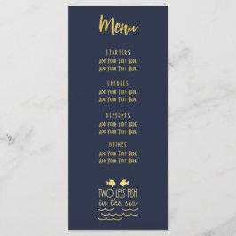 Twee Minder Vis in het Zee Navy Gold Elegant Bruil Menu