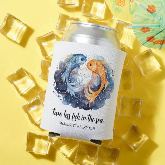 Twee minder vis in het Zee strand bruiloft Blikjeskoeler (Insitu Zomer)