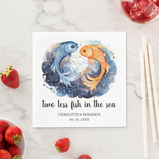 Twee minder vis in het Zee strand thema bruiloft Servet (Insitu)