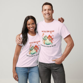 Twee Minder Vis in het Zee Verloving grappig T-shirt