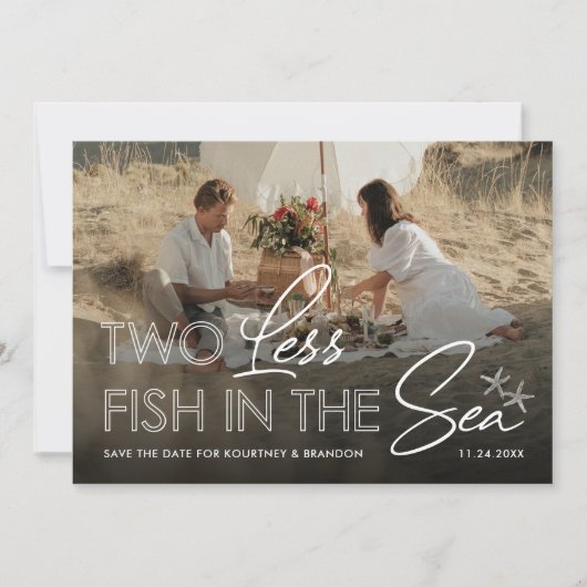 Twee minder vissen in de zee Foto Save the Date (Voorkant)