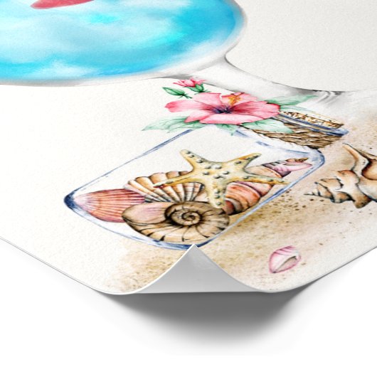 Twee minder vissen in de zee handtekening drank bo poster (Hoek)