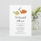 Twee minder vissen in de Zee-koppelkast nodigt uit Kaart (Staand voorkant)