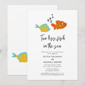 Twee minder vissen in de Zee-koppelkast nodigt uit Kaart (Voorkant / Achterkant)