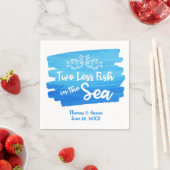 Twee minder vissen in de Zee Waterverf bruiloft Na Servet (Insitu)