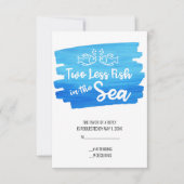 Twee minder vissen in de Zee Waterverf bruiloft RSVP Kaartje (Voorkant)