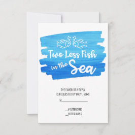 Twee minder vissen in de Zee Waterverf bruiloft RSVP Kaartje
