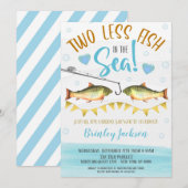 Twee minder vissen in de Zee Wedding Shower-uitnod Kaart (Voorkant / Achterkant)
