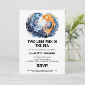 Twee minder vissen in het Zee Beach verlovingsfees Kaart (Staand voorkant)