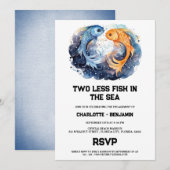 Twee minder vissen in het Zee Beach verlovingsfees Kaart (Voorkant / Achterkant)